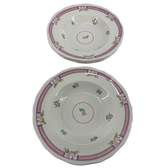 Laura Ashley Other - 1 Laura Ashley Alice Rimmed Soup Bowl 19046 Retired Pattern Pink Floral England